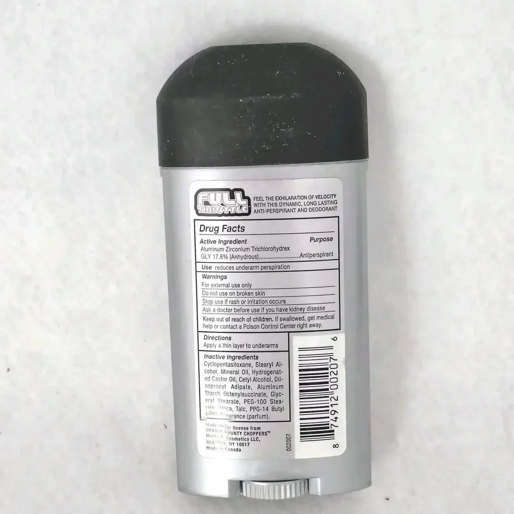 Full Throttle Velocity Mens Anti-Perspirant Deodorant OC Choppers 2.5oz New Read